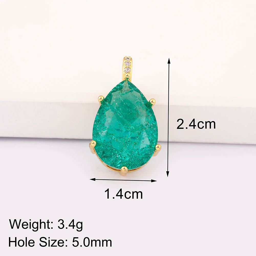 New Design Waterdrop Shape Zircon Charm Pendant DIY Necklace For Women Charm Jewelry Making Findings Supplies Accessories
